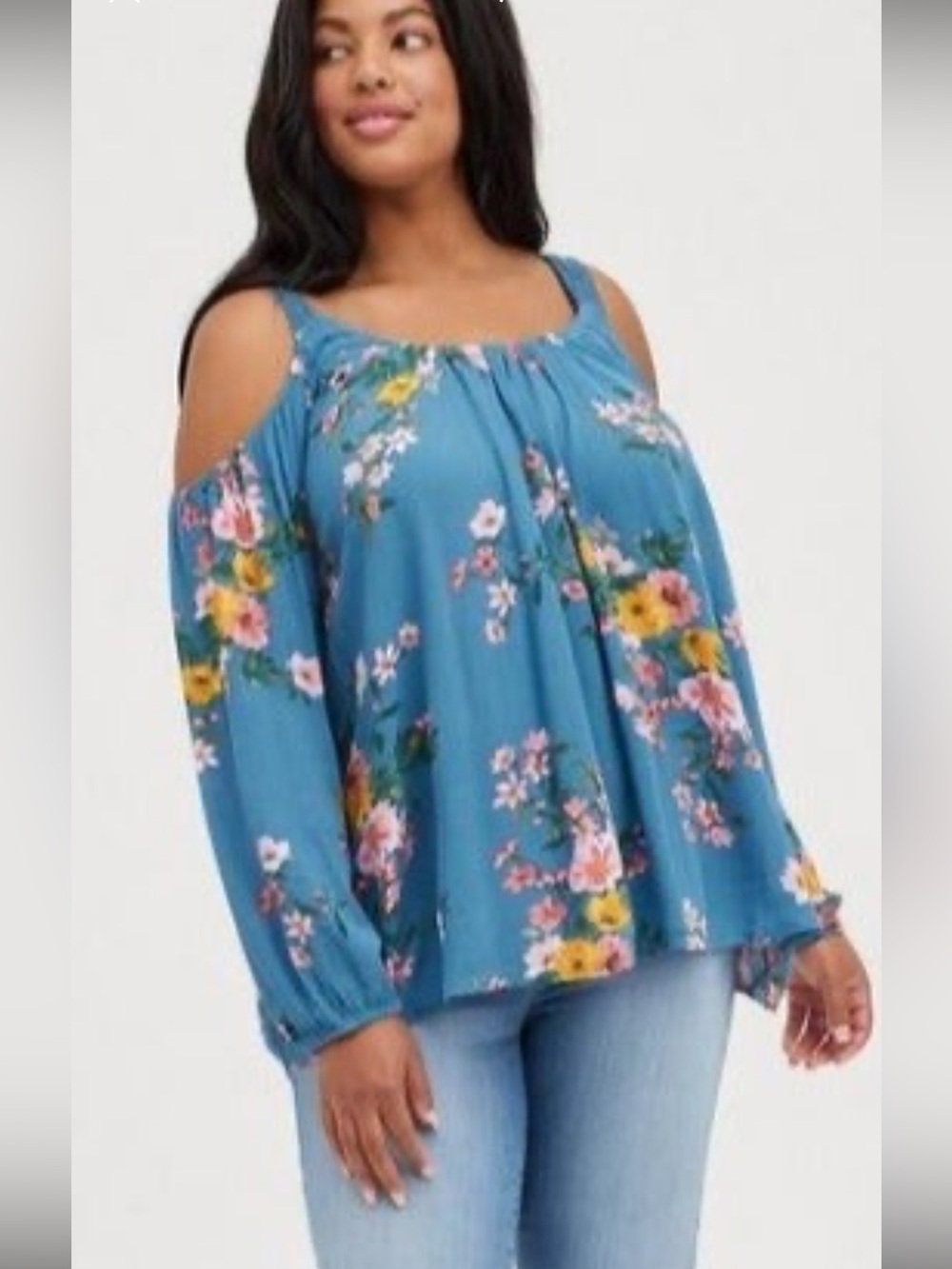 Torrid cold shoulder floral shirt plus size 2x